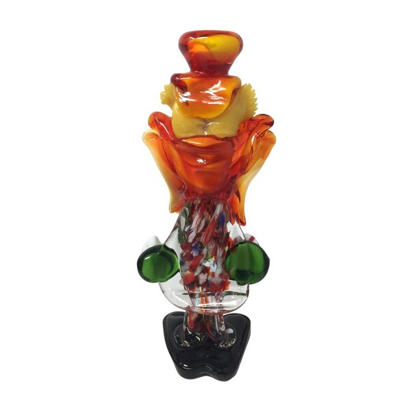 MURANO Colorful Hand Blown Art Glass Clown- about 10'' Tall - Vintage (1960s)